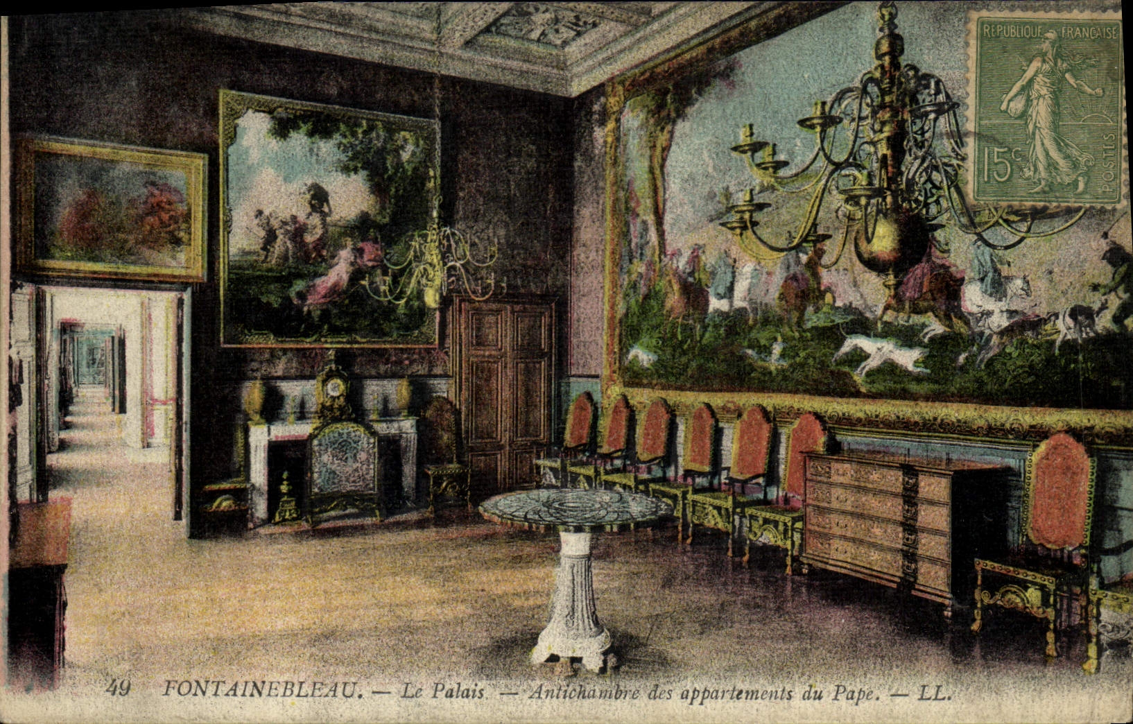 CPA Fontainebleau Le Palais Antichambre Des Appartements Du Pape
