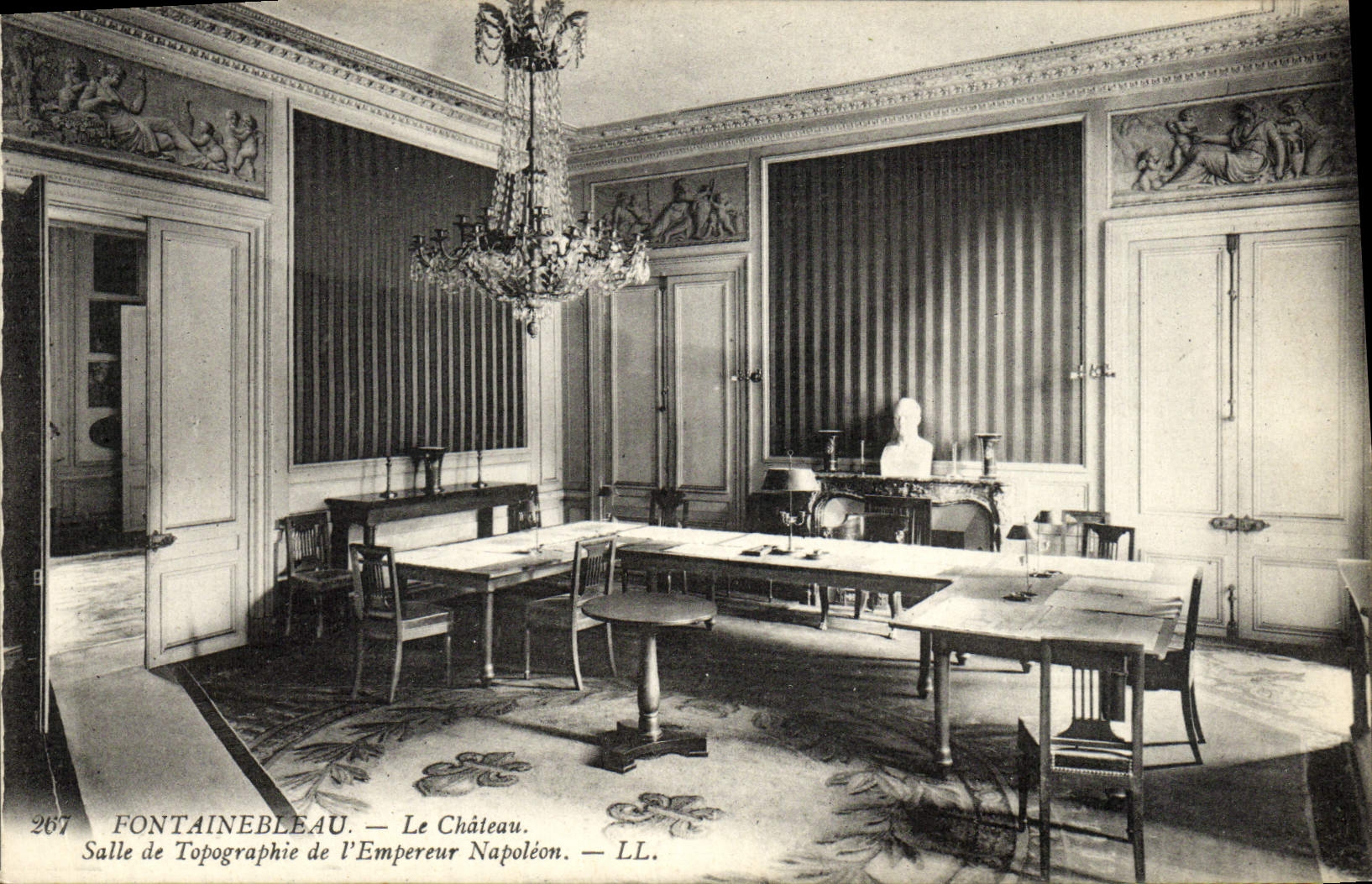 VINTAGE POSTCARD Fontainebleau the Castle Room Of Topography Of the Napoleon Emperor 1st