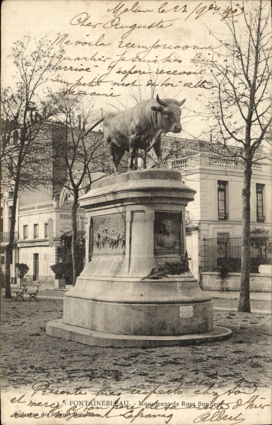 CPA Fontainebleau Monument De Rosa Bonheur Taureau Boeuf