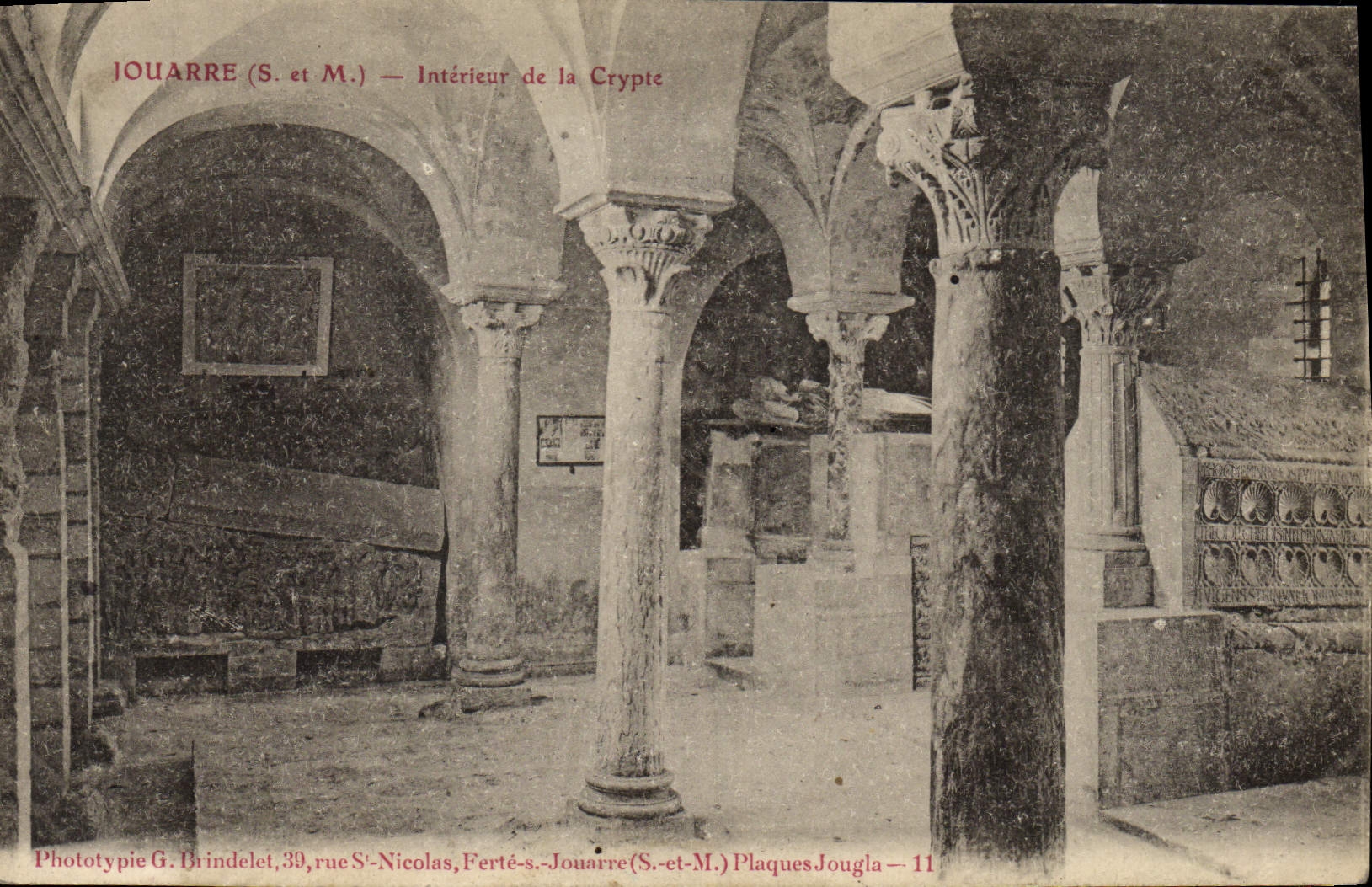VINTAGE POSTCARD Interior Jouarre Of the Crypt