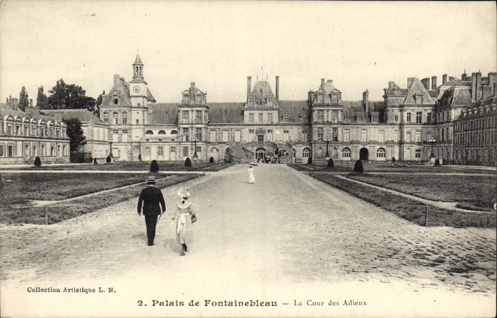 CPA Palais De Fontainebleau La Cour Des Adieux