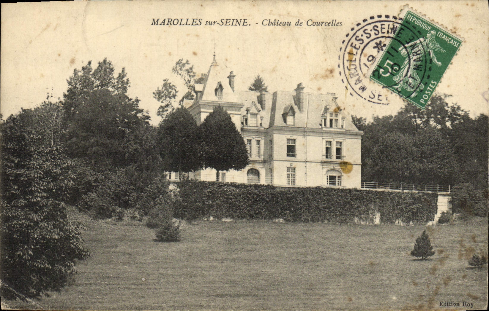 VINTAGE POSTCARD Maroilles cheese On the Seine Castle De Courcelles