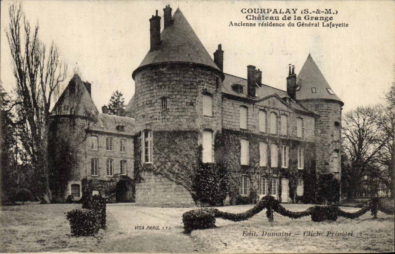 VINTAGE POSTCARD Courpalay Castle of the Barn Old residence of General Lafayette