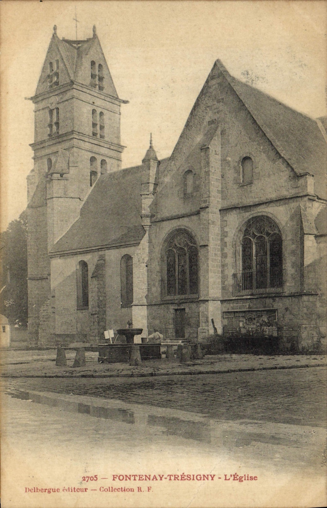 VINTAGE POSTCARD Fontenay Tresigny the Church