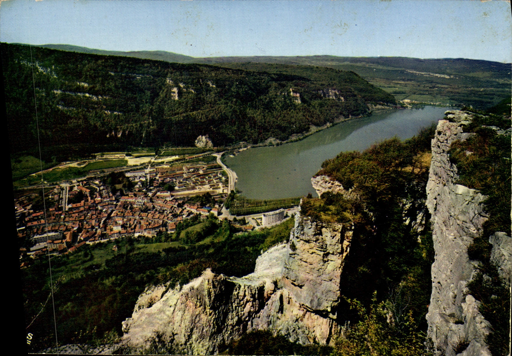 MODERN CARD Nantua Panorama on the lake and the mountains