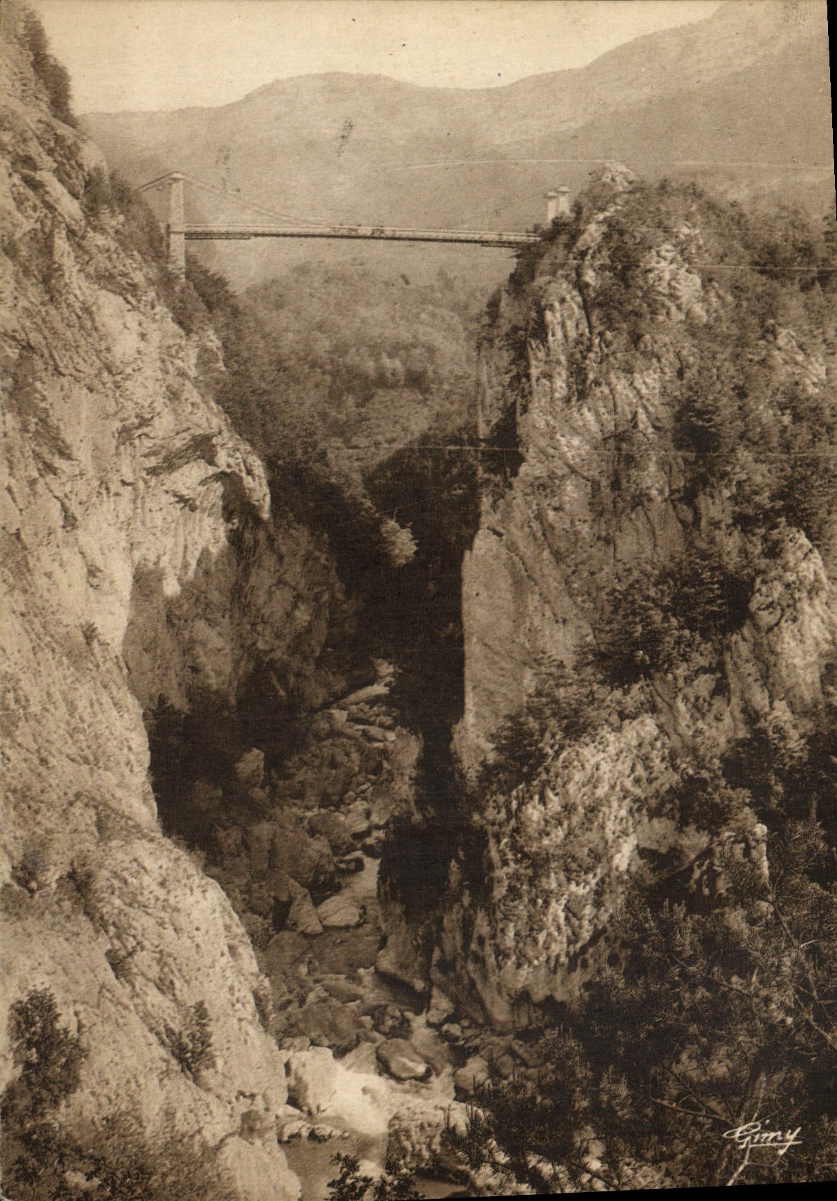 MODERN CARD Surroundings Of Aix Les Bains the bridge of the abyss on Cheran