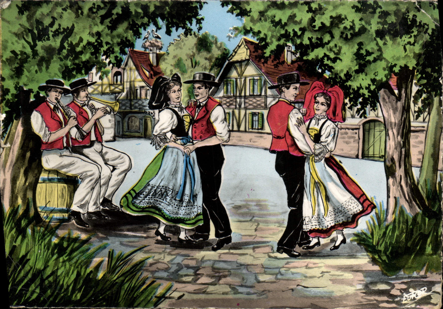 MODERN CARD Our Beautiful Alsace Dances Alsatian Folklore