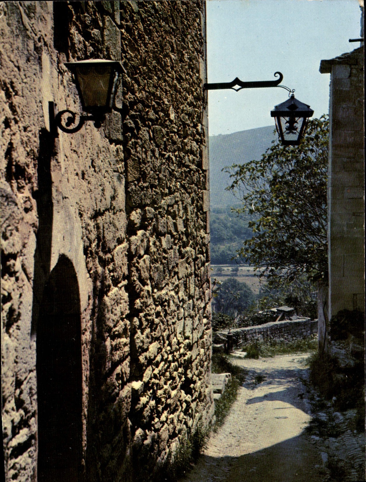 MODERN CARD Old typical street of Provence
