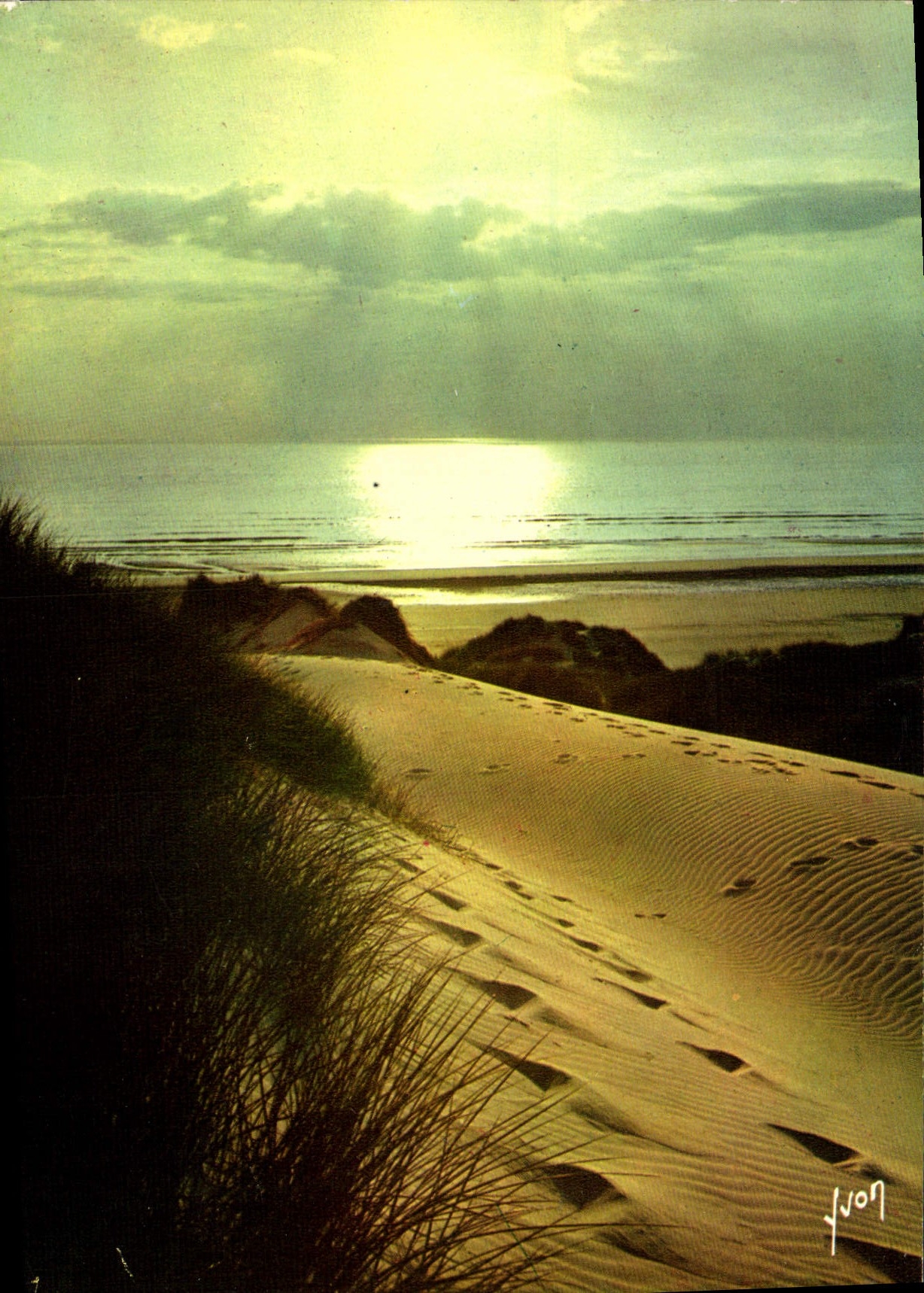 MODERN CARD Colors and Light of France Sunset at the edge of the ocean