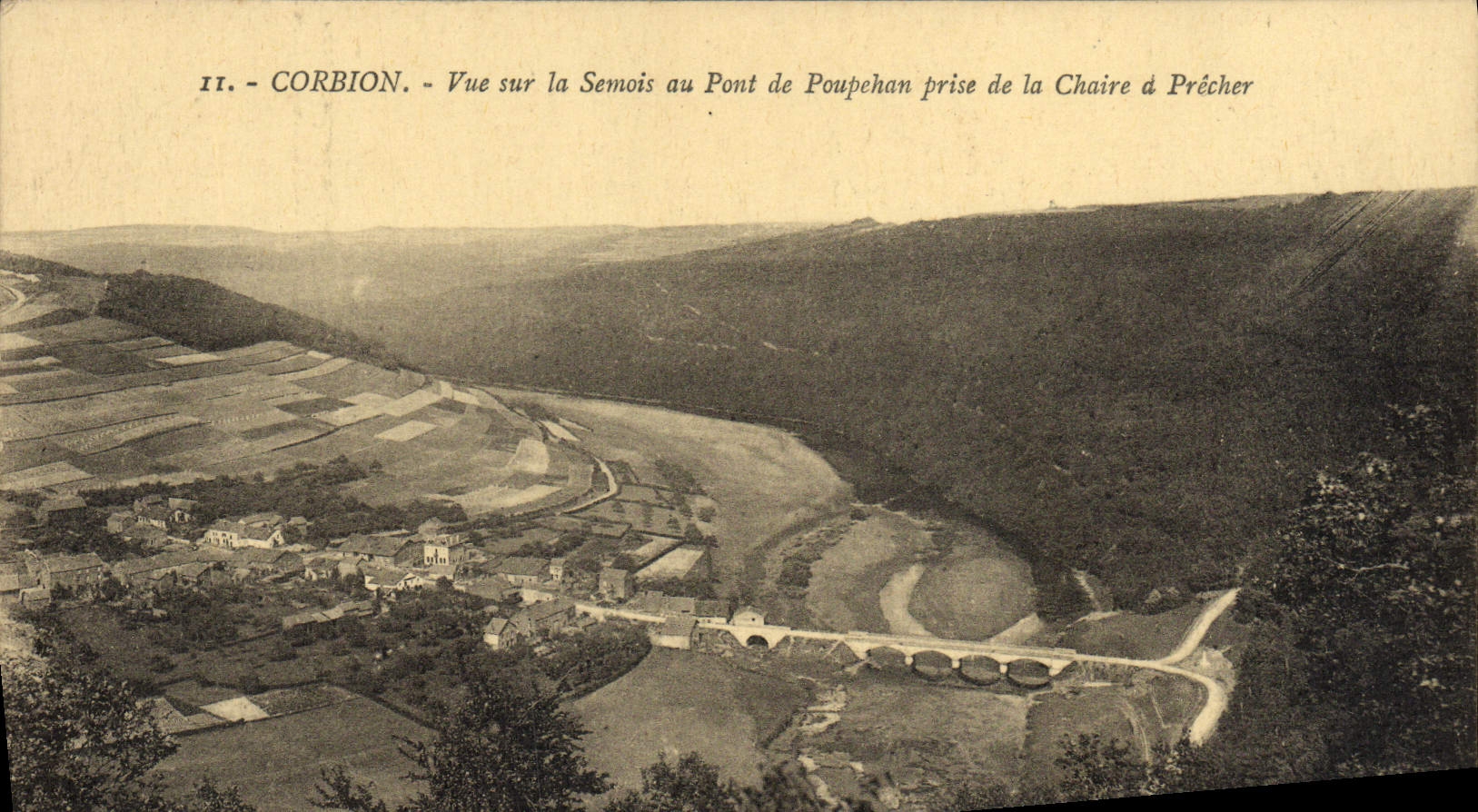 CPA Corbion Vue sur la Semois au Pont de Poupehan prise de la Chaire a Precher