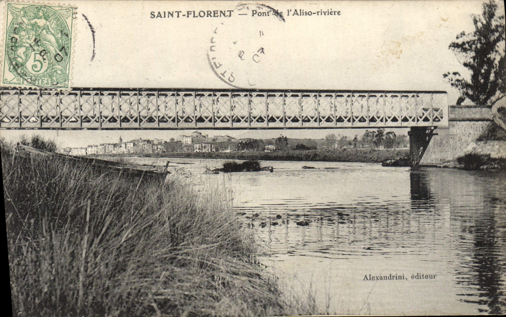 Puente santo de Florent de la POSTAL de la VENDIMIA del río de Aliso