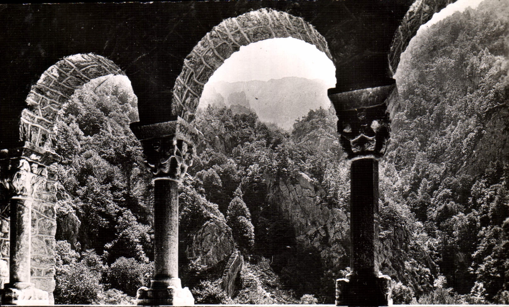 MODERN CARD St Martin Of Canigou Surroundings De Vernet Les Bains Seen On Mointagne Of the galleries of the abbey