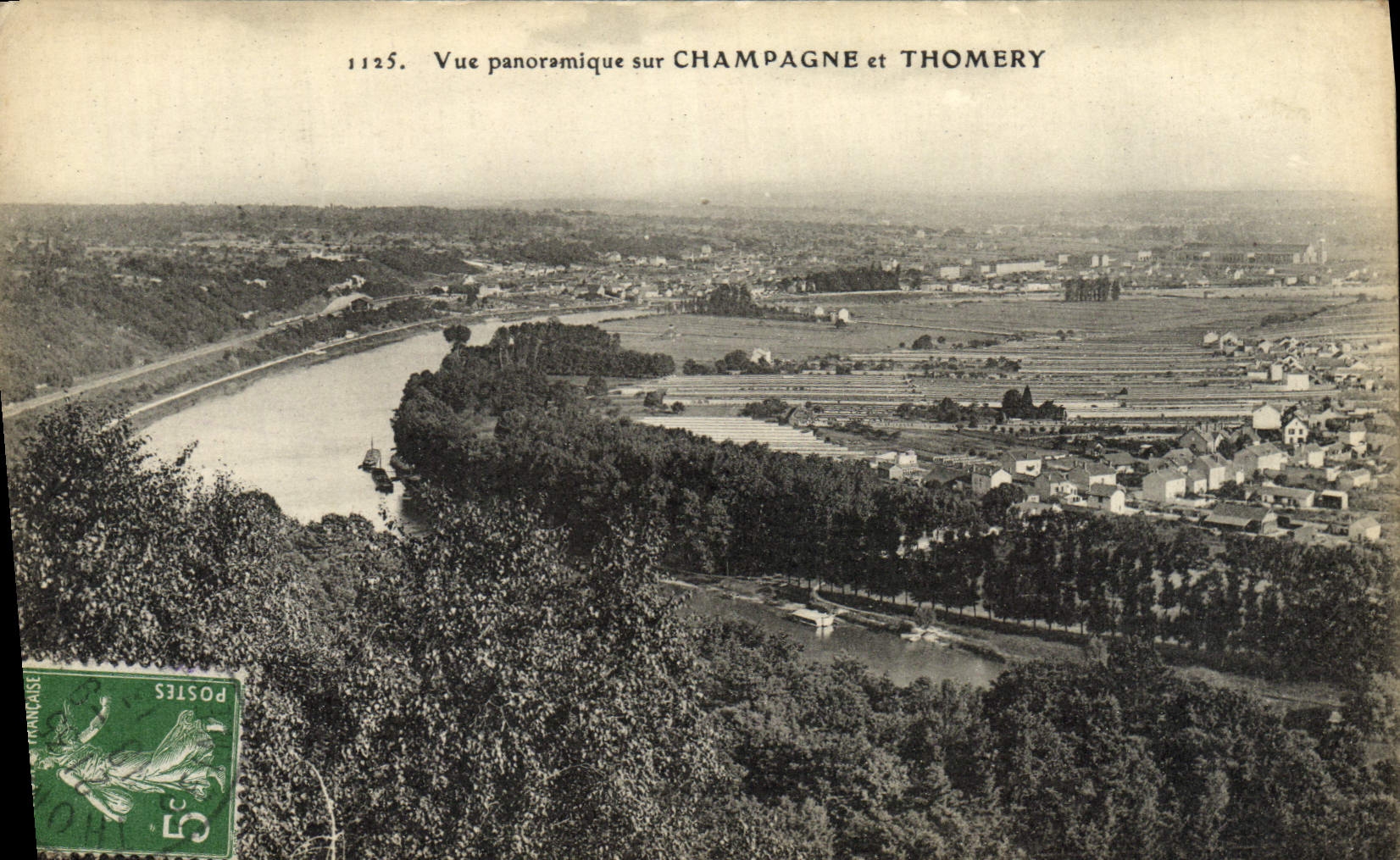 VINTAGE POSTCARD Panoramic View On Champagne And Thomery