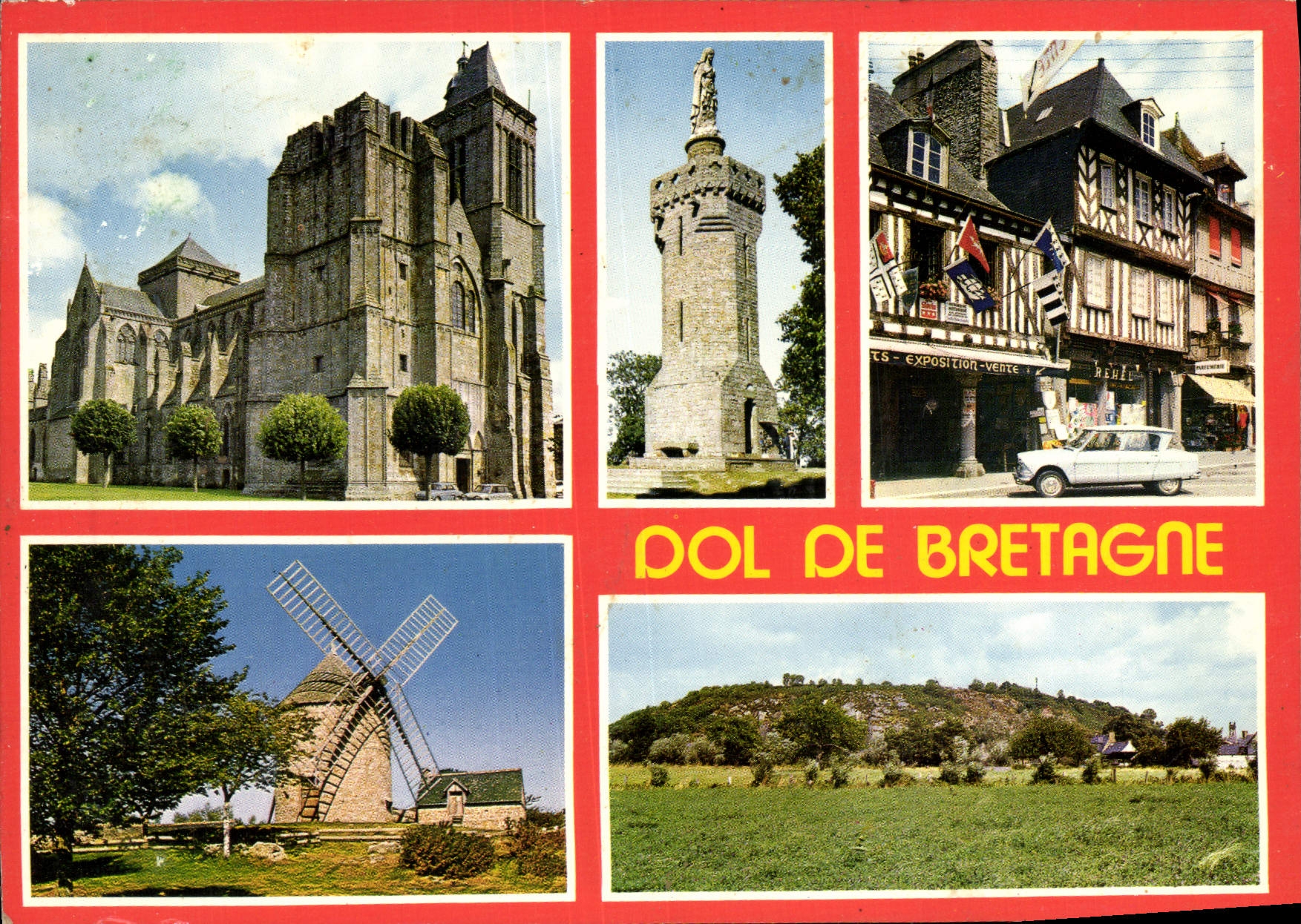 CPM Dol De Bretagne Cathedrale St Samson Tour du Mont Dol Moulin