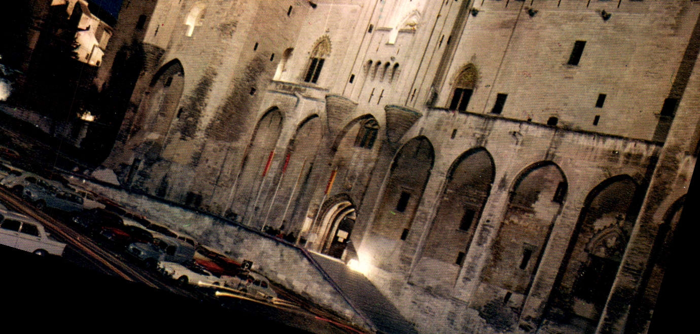 POSTAL MODERNA ataque frontal occidental del efecto de la noche de Avignon del paladar de los papas