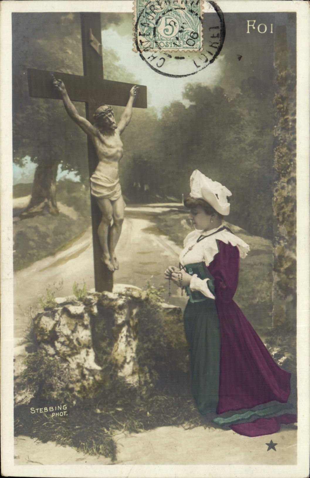 CPA Fantaisie Femme Foi 