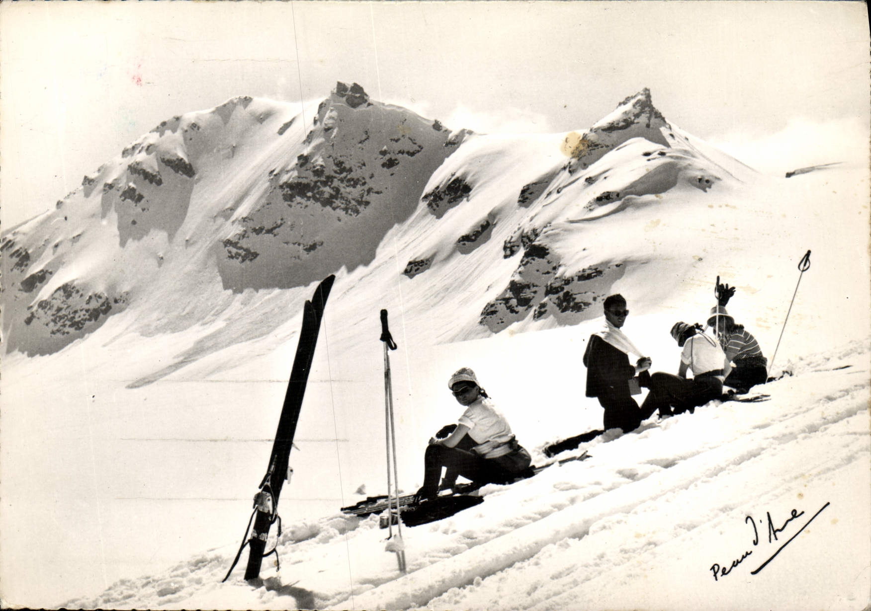 MODERN CARD Savoyard Paysage Poses On the Glacier Before the Nap Ski