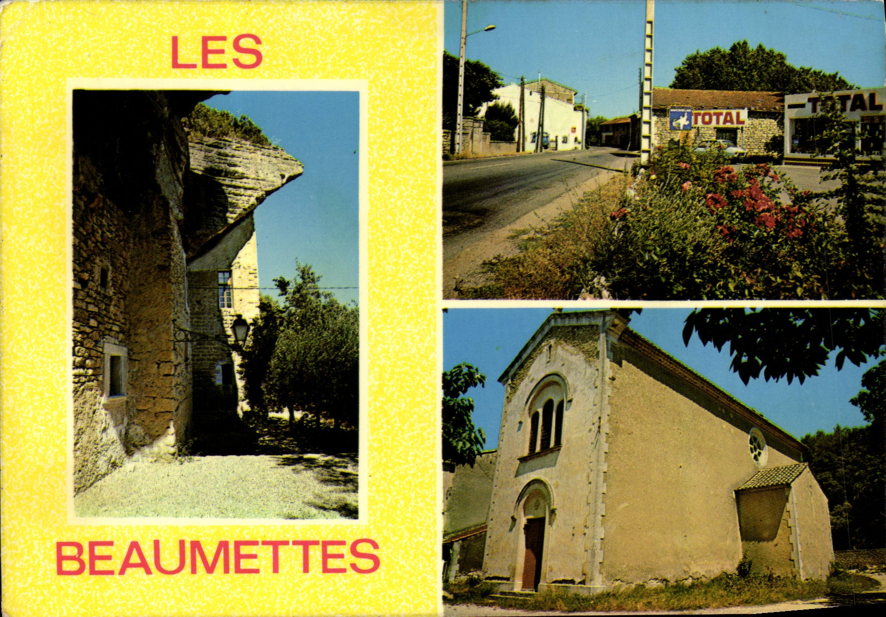 MODERN CARD Beaumettes Entered of the village the church the castle Station Total