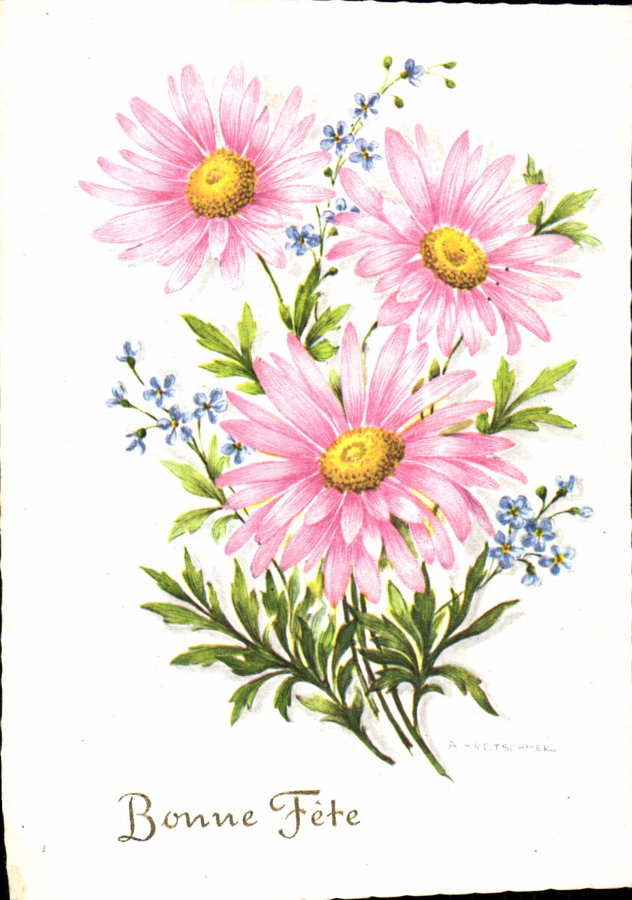 CPM Bonne Fete Fleurs