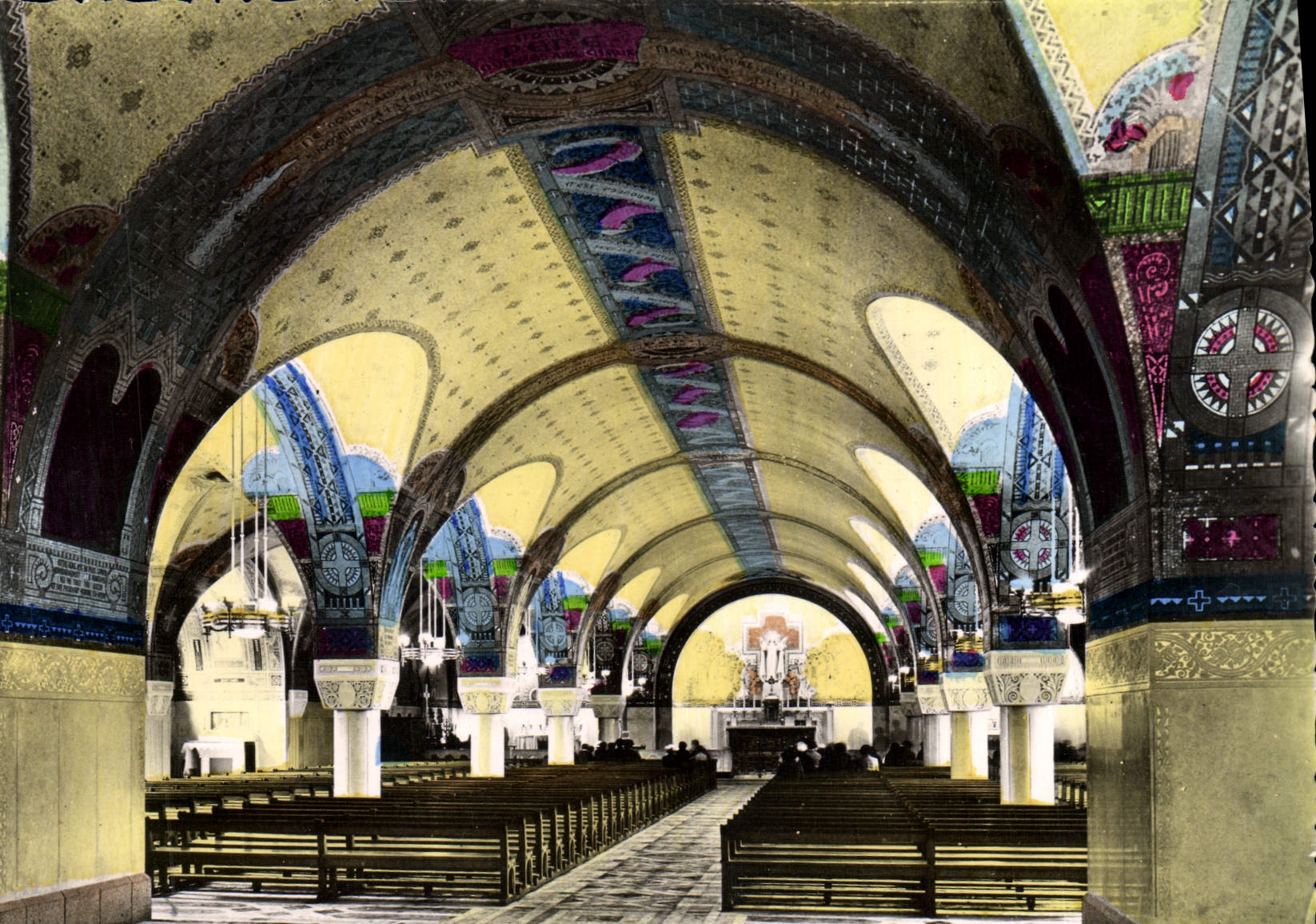 MODERN CARD the Basilica De Lisieux the Crypt View