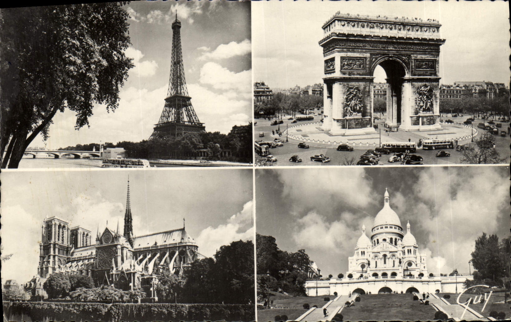 CPM Paris Et Ses Merveilles La Tour Eiffel Parc De Triomphe De l'Etoile