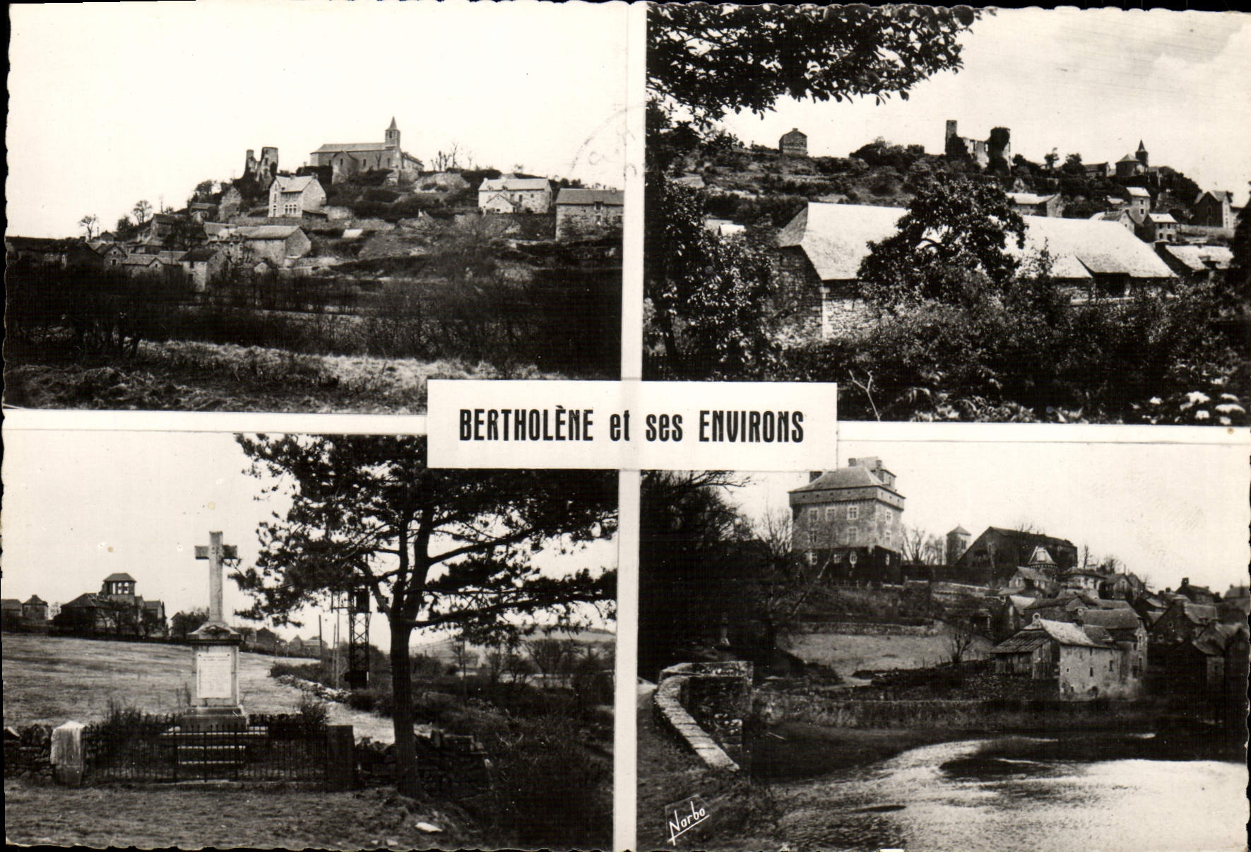 MODERN CARD Bertholene And Its Anglars Surroundings Seen of the church Castle of Montrozier