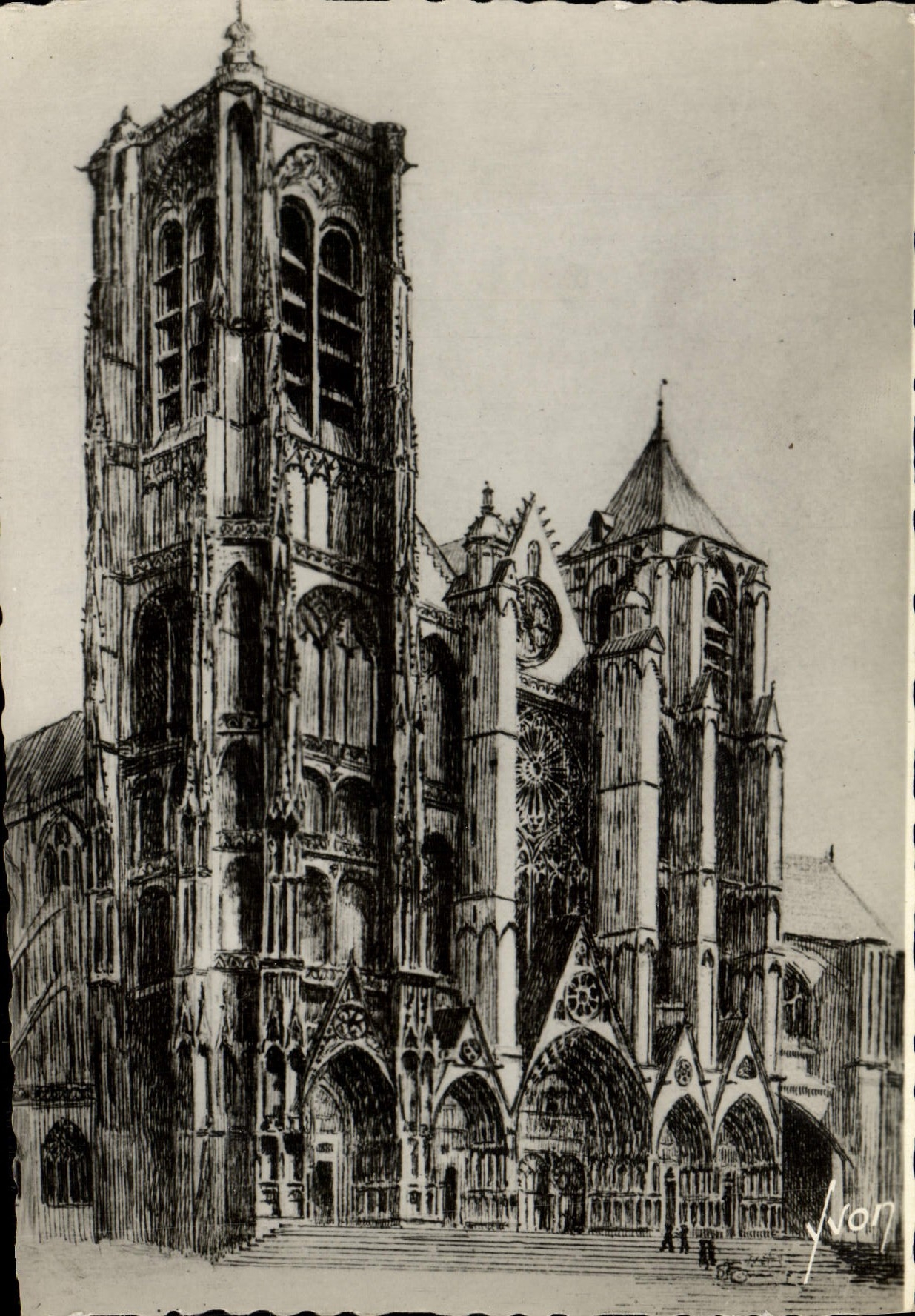POSTAL MODERNA Bourges la catedral
