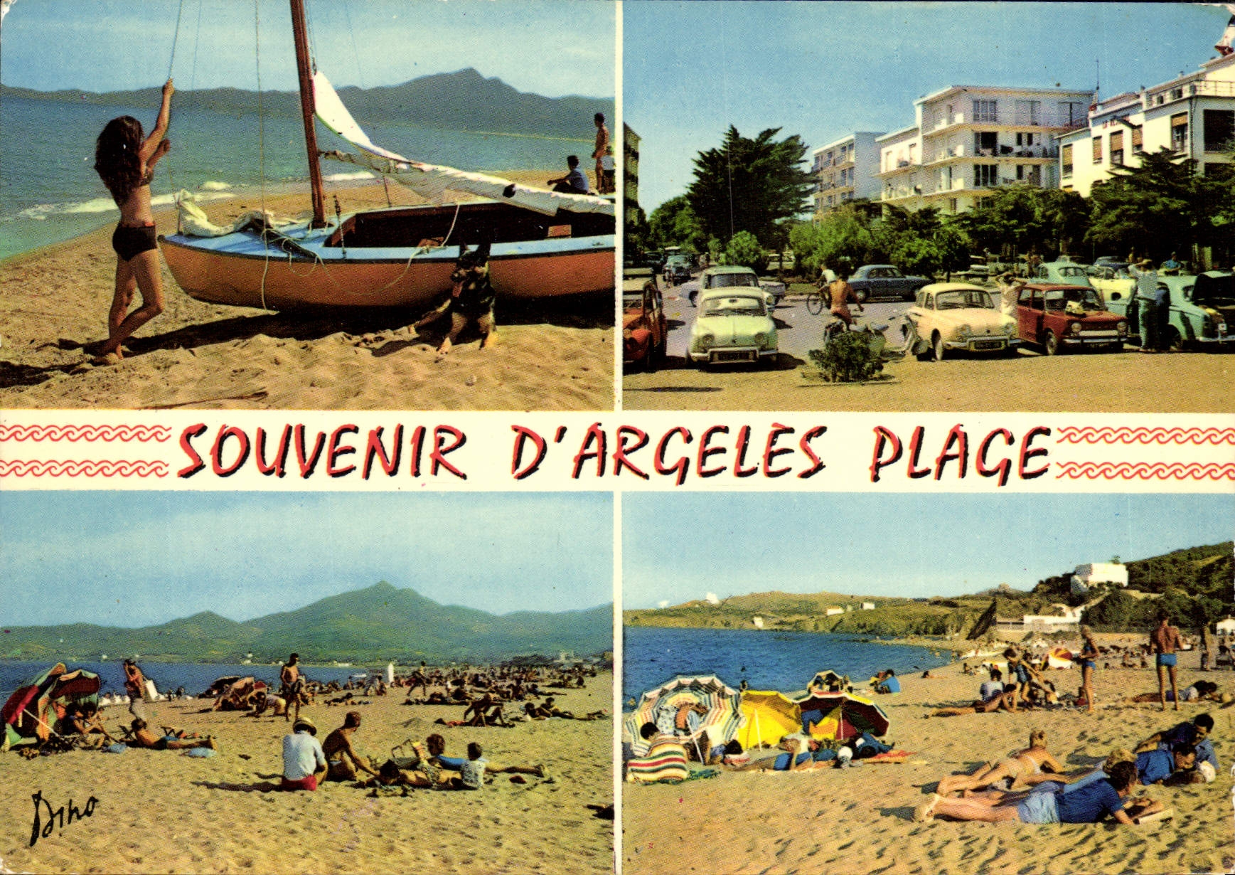 MODERN CARD To remember D' Argeles Beach