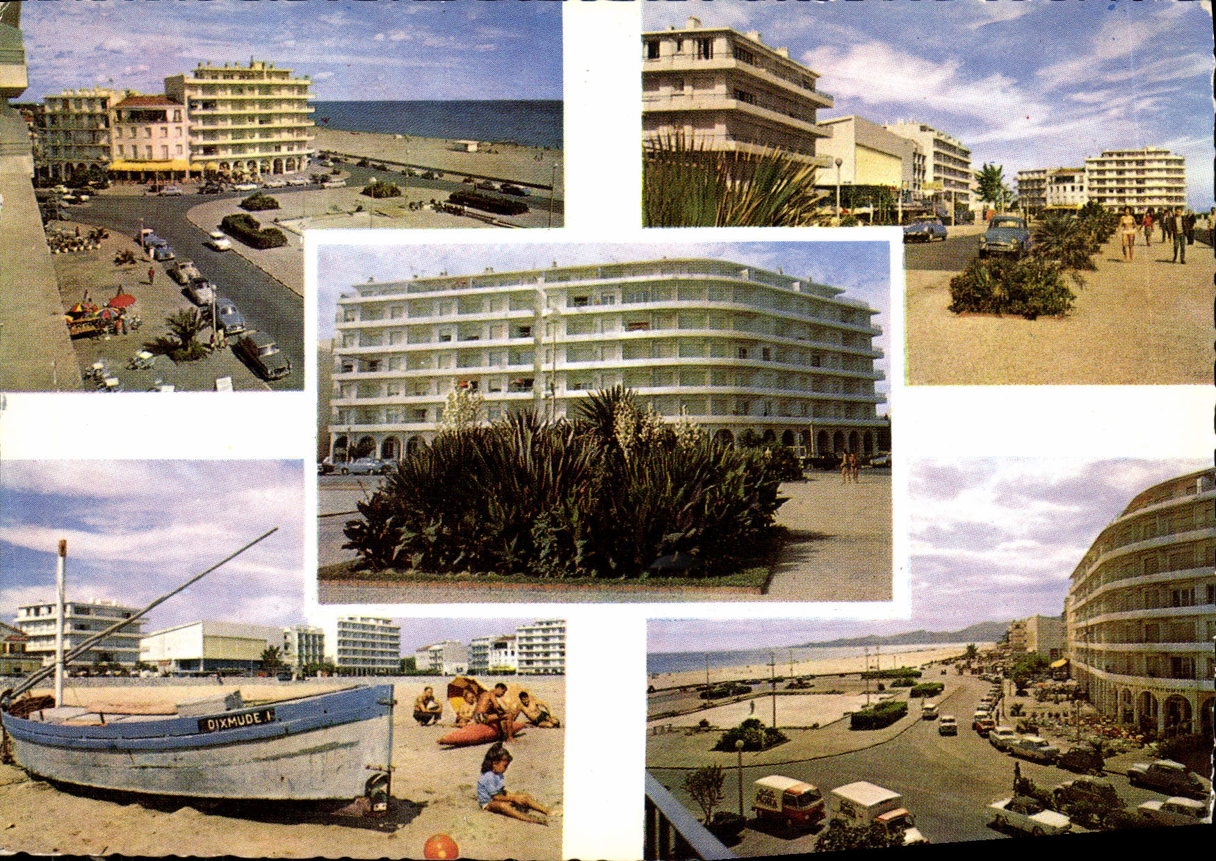 MODERN CARD To remember De Canet Beach