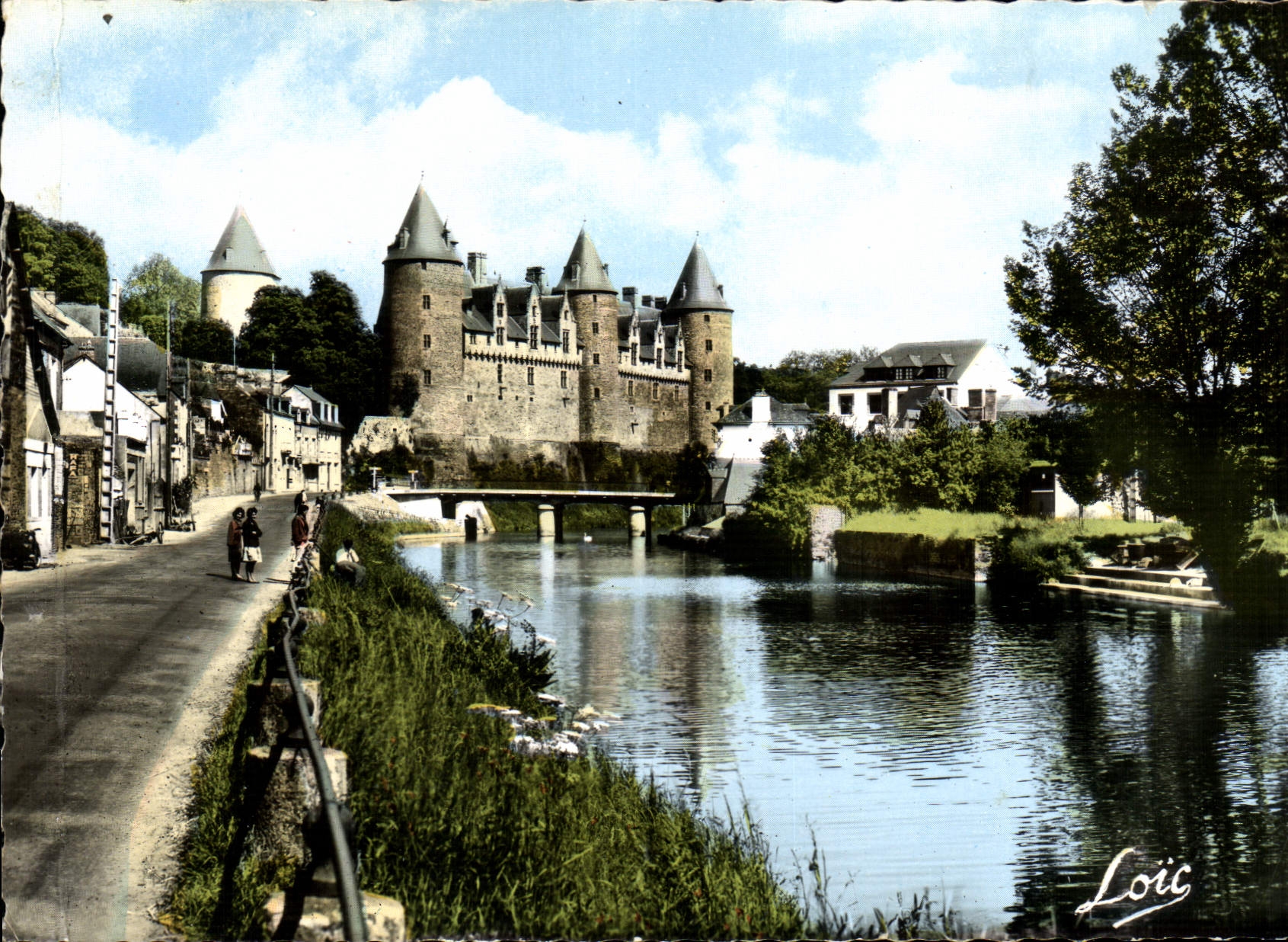 MODERN CARD Josselin the Quay On Oust And the Castle