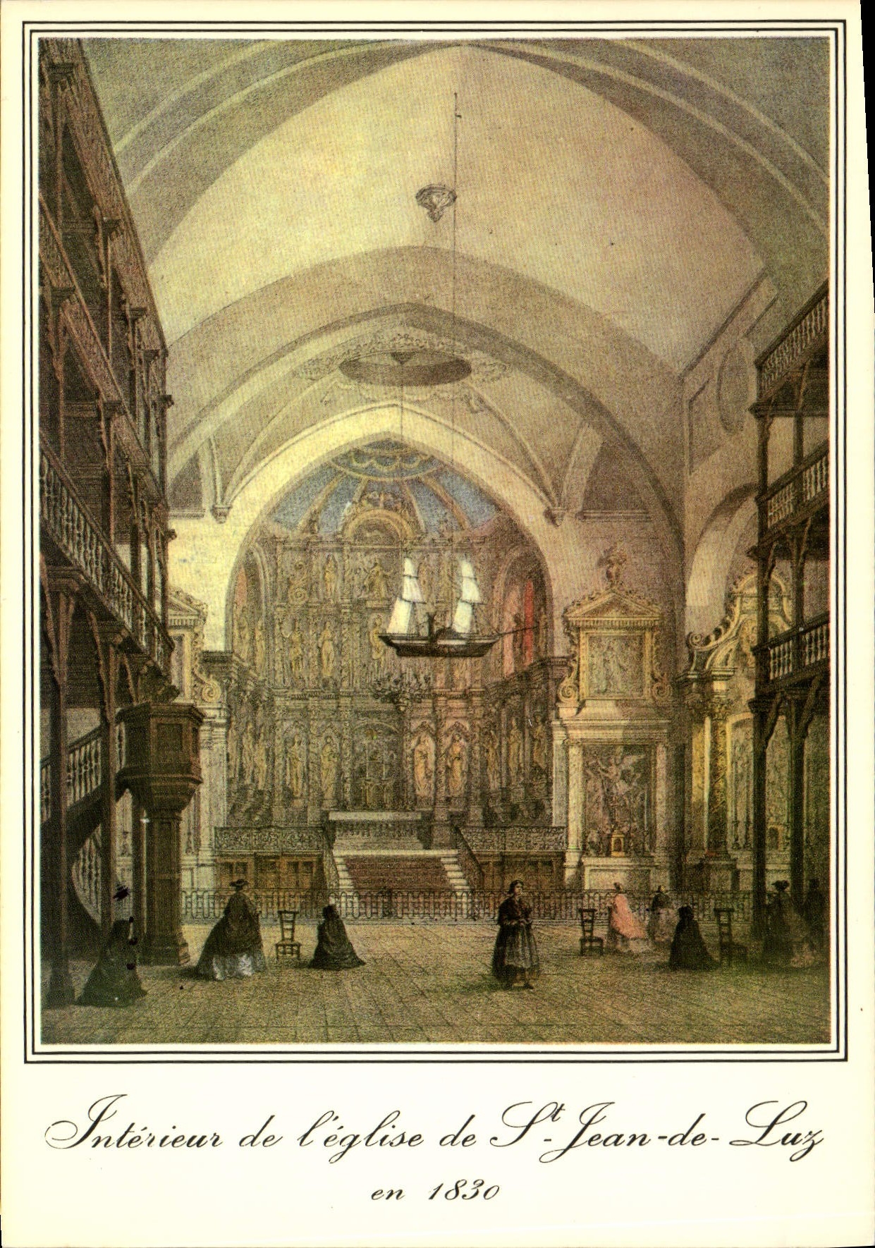 MODERN CARD St Jean De Luz Old women