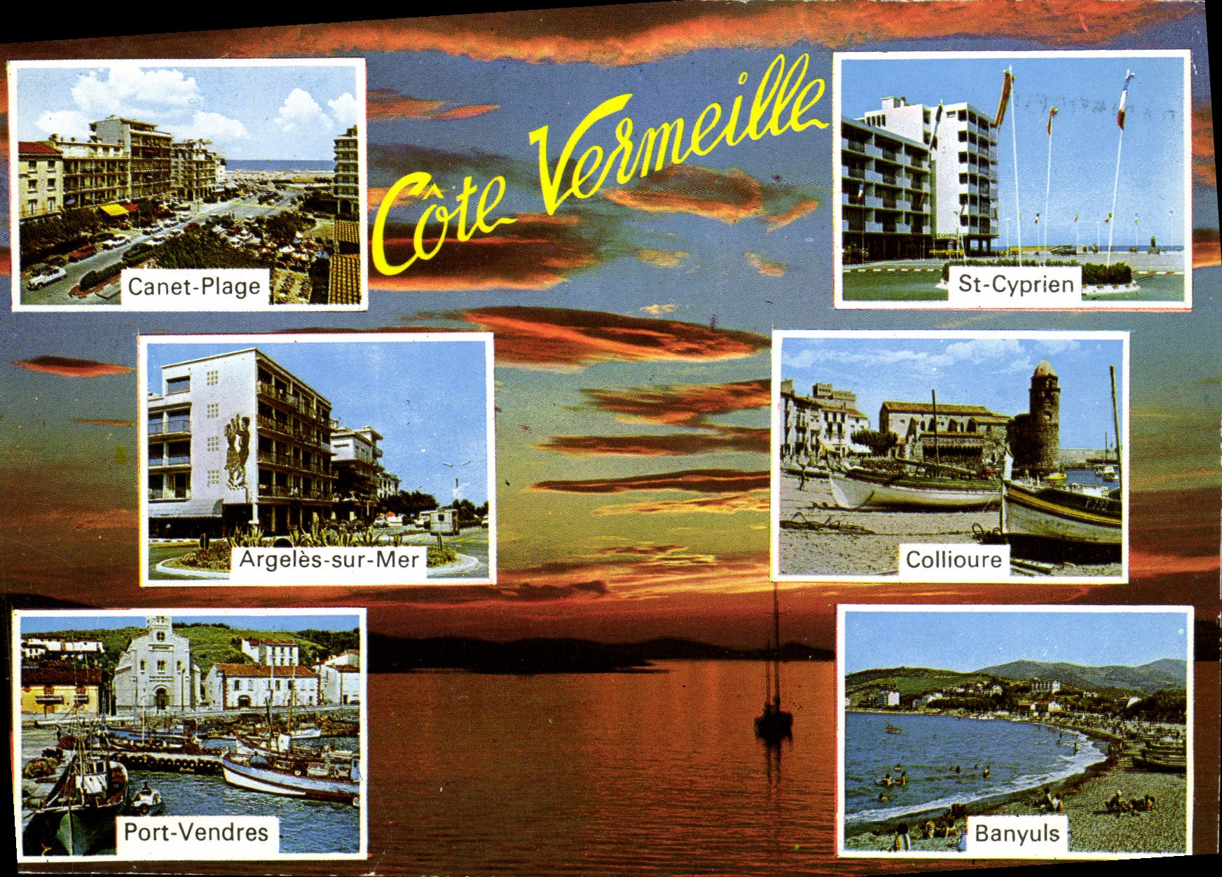 MODERN CARD Canet Plage Dimensions Vermilion St Cyprien Banyuls Collioure Port Vendres Argeles on Mer