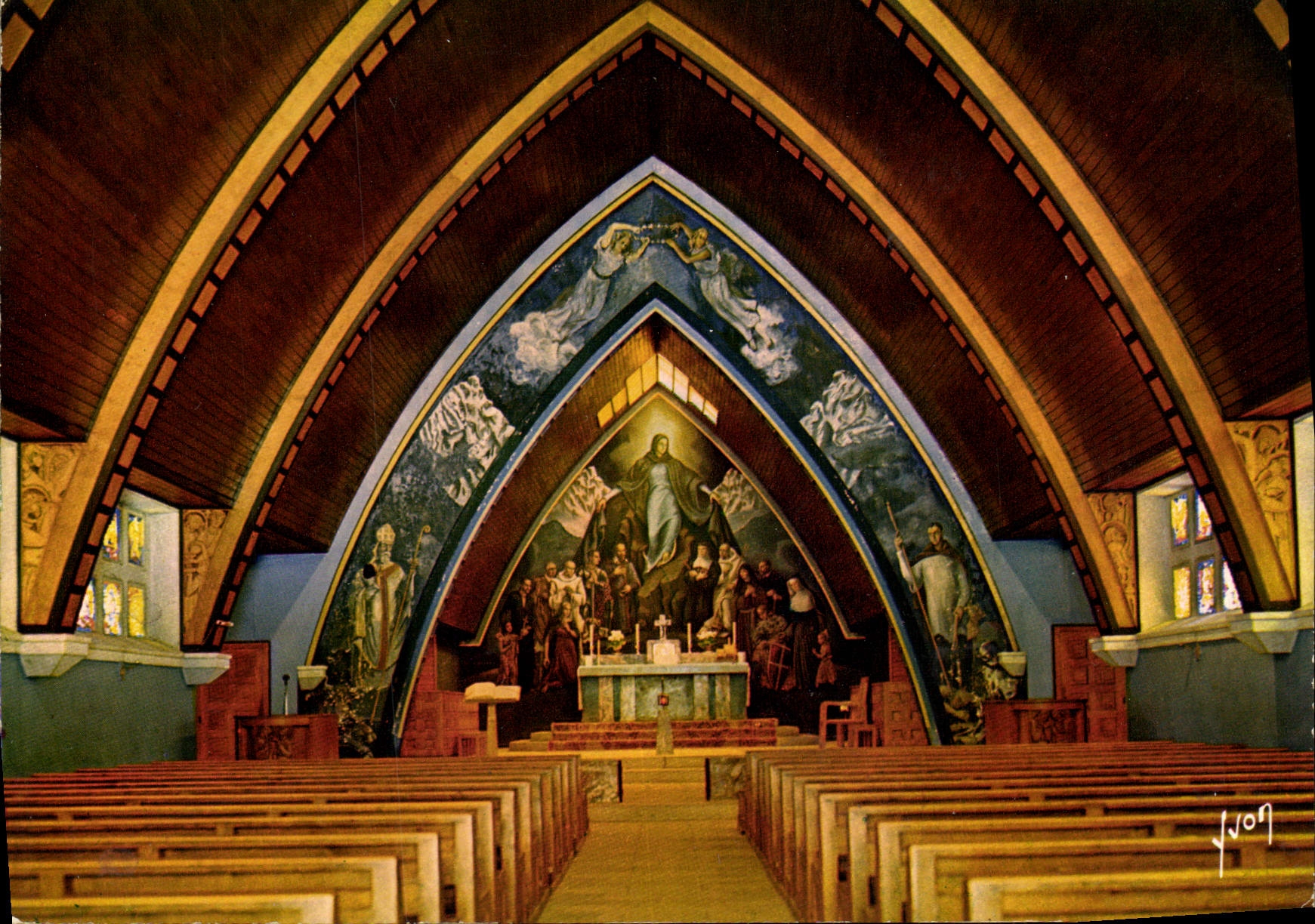 POSTAL MODERNA Notre Dame del estribillo de Fayet de las montan@as la tabla de comunión