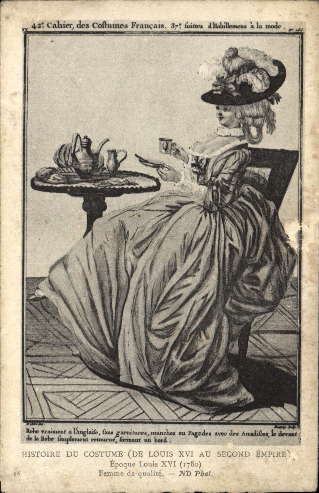 VINTAGE POSTCARD Histore Of the Costume Time Louis XI Woman of quality