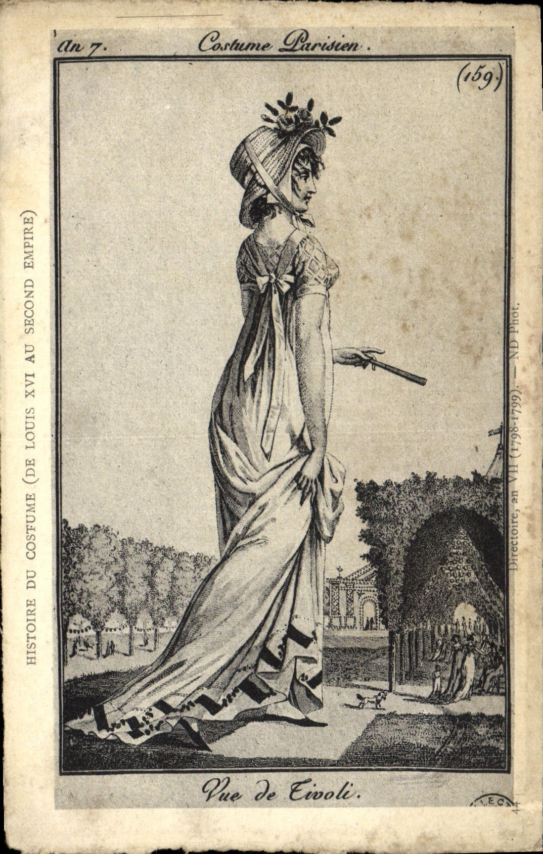 VINTAGE POSTCARD History Of the Costume Parisian Costume Street of Rivoli