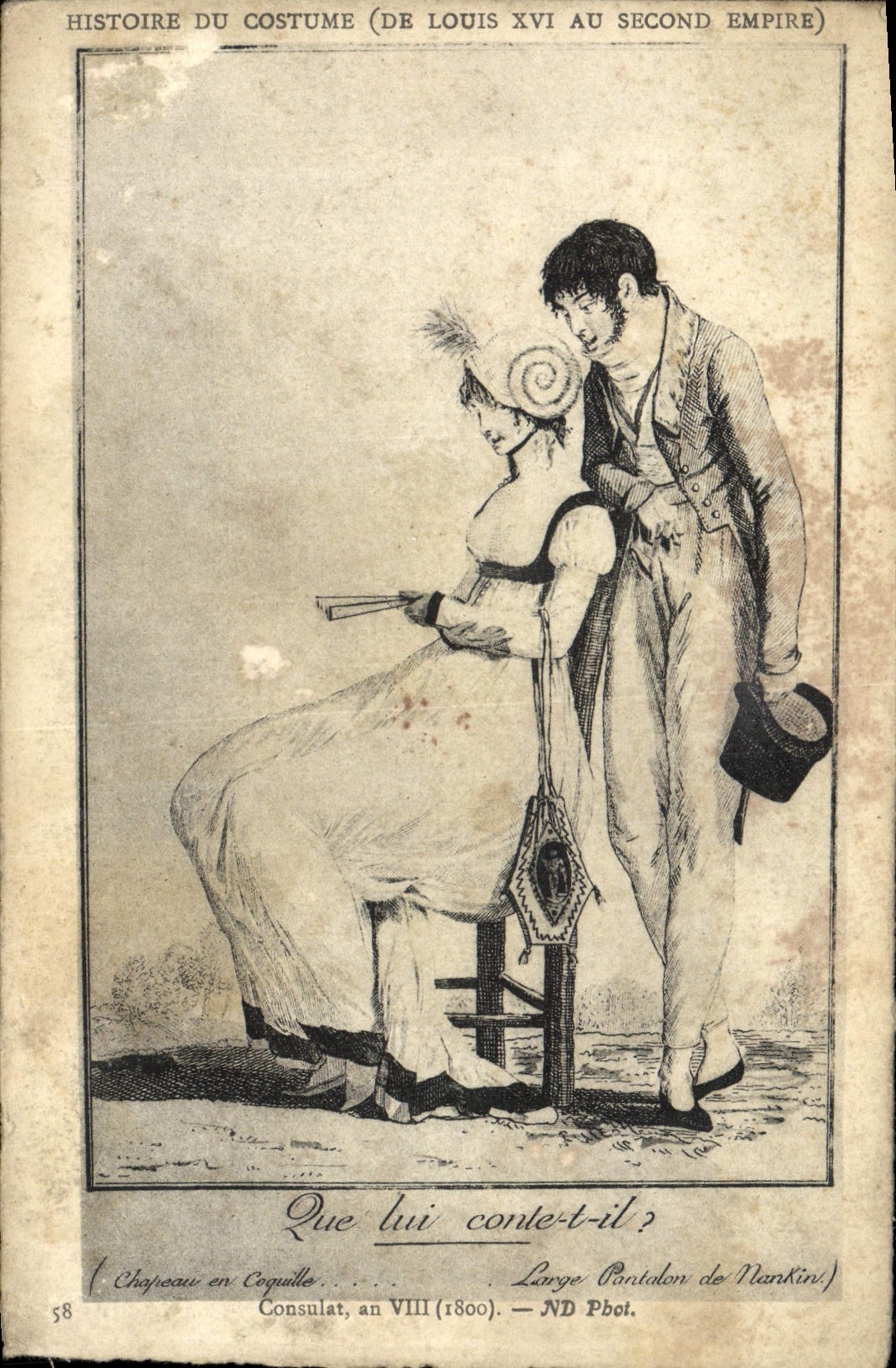 VINTAGE POSTCARD History Of the Consultat Costume