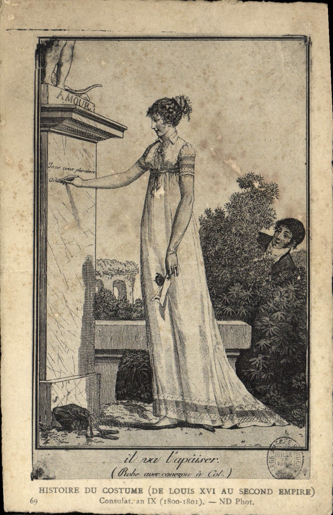 VINTAGE POSTCARD History Of the Costume Consulate Year IX