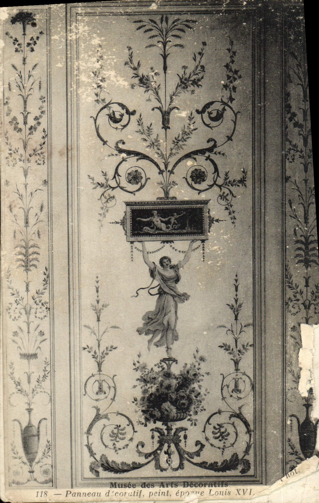 VINTAGE POSTCARD Museum Of Arts Ornamental Panel