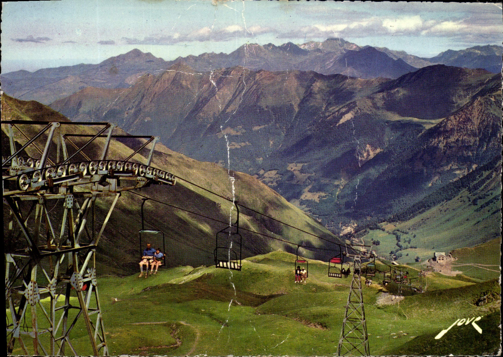 MODERN CARD Cauterets Arrived Of the Chair-lift Of Monne At far the peak from the South of Bigorre