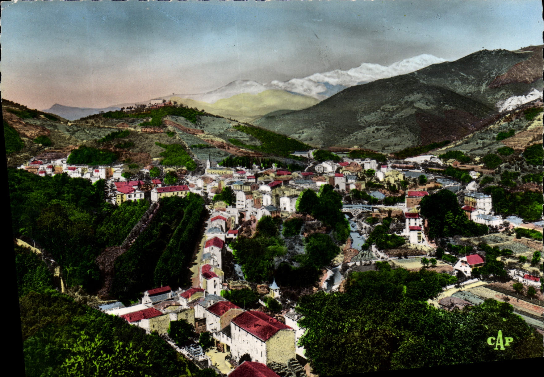 MODERN CARD Amelie Les Bains View And Solid mass Of Canigou