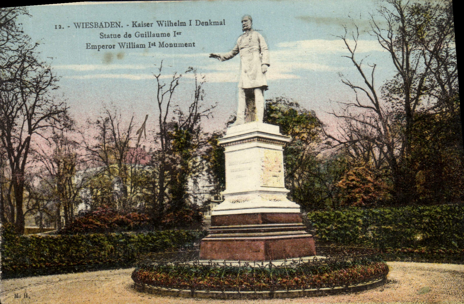 CPM Wiesbaden Kaiser Wilhelm I Denkmal Statue de Guillaume 1er 