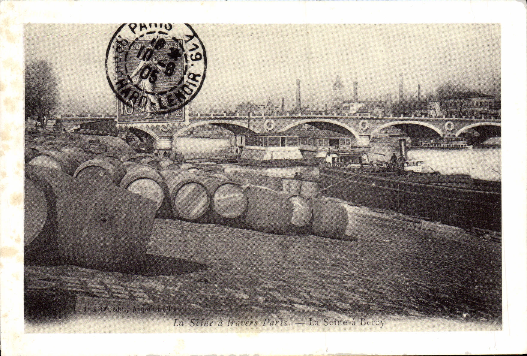 CPM Paris Reproduction D'Une Carte La Seine A Bercy