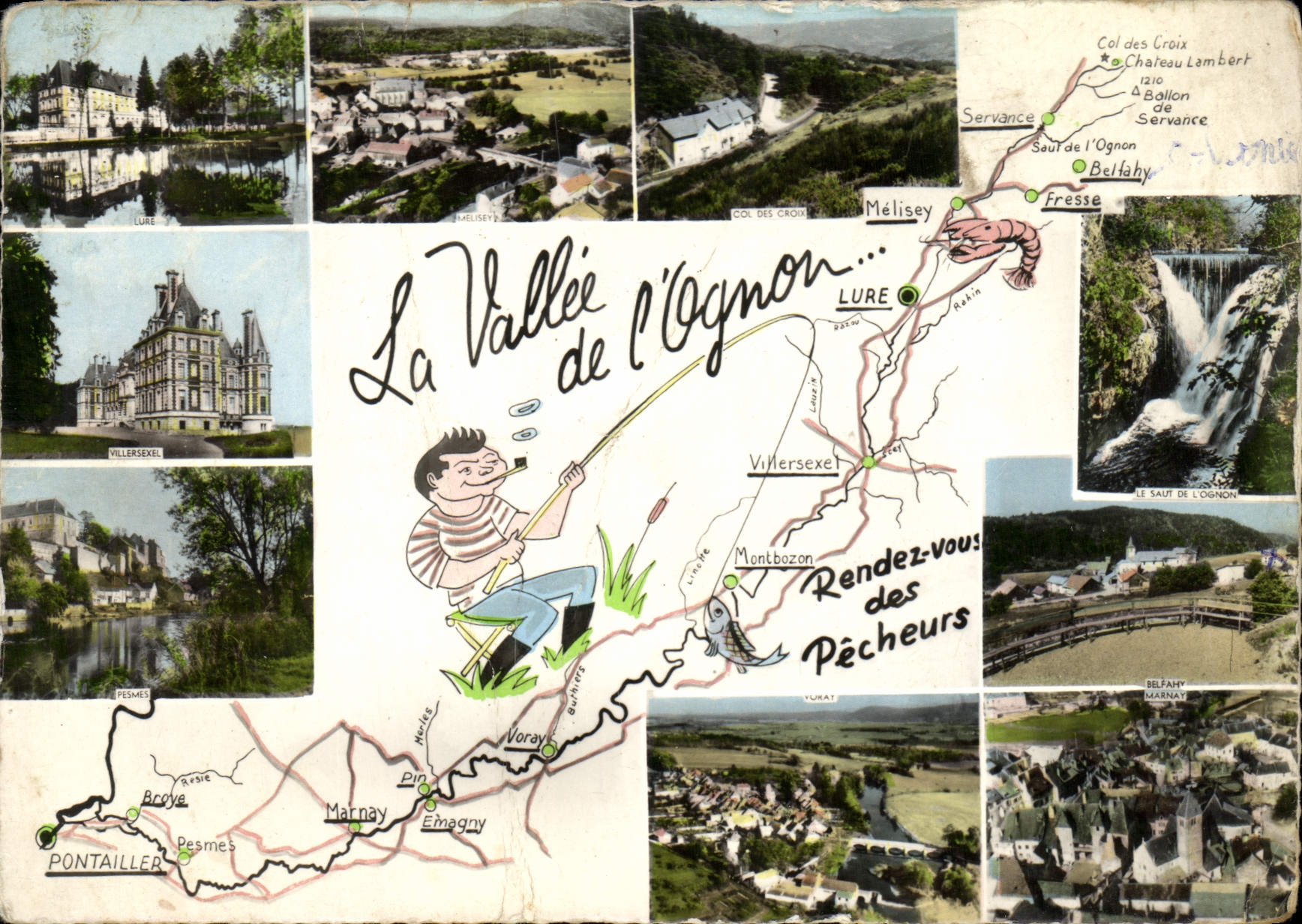 CPM La Vallee De L'Ognon Peche pecheur Ecrevisse