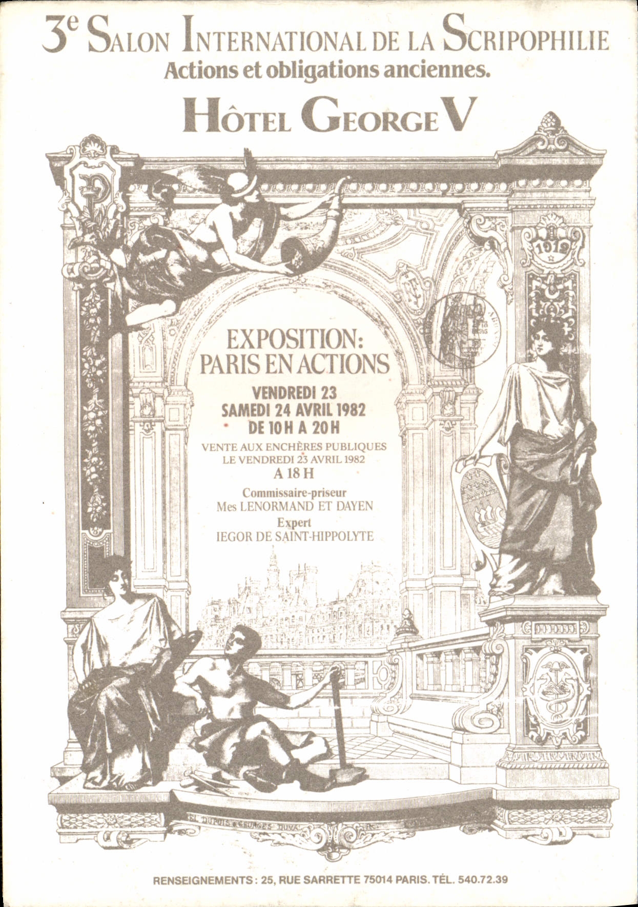 MODERN CARD International fair Of Scripophilie Hotel George V Paris