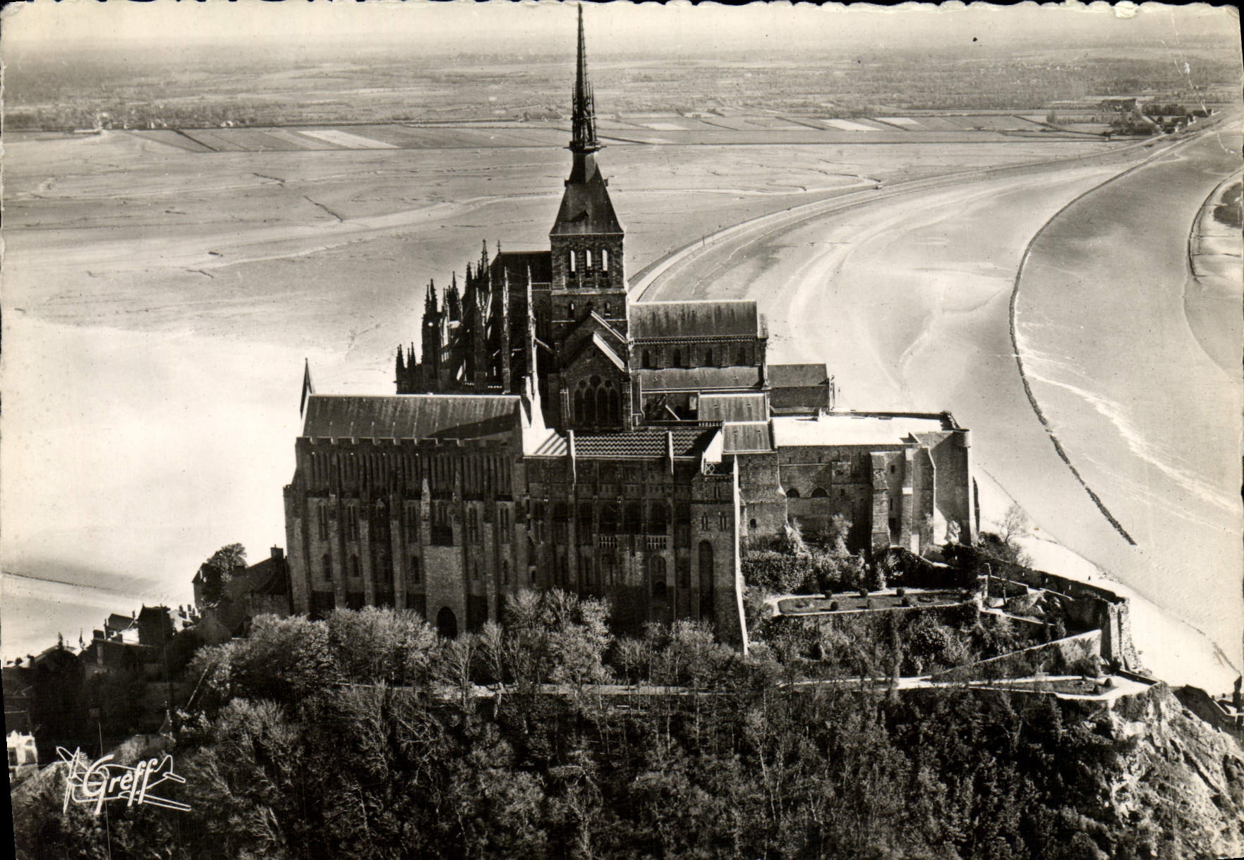 MODERN CARD In Normandy Mont Saint Michel Seen Air the Mount And Coueson