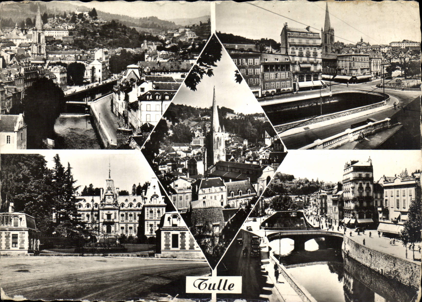 MODERN CARD Tulle View Quays the Cathedral Prefecture Quays