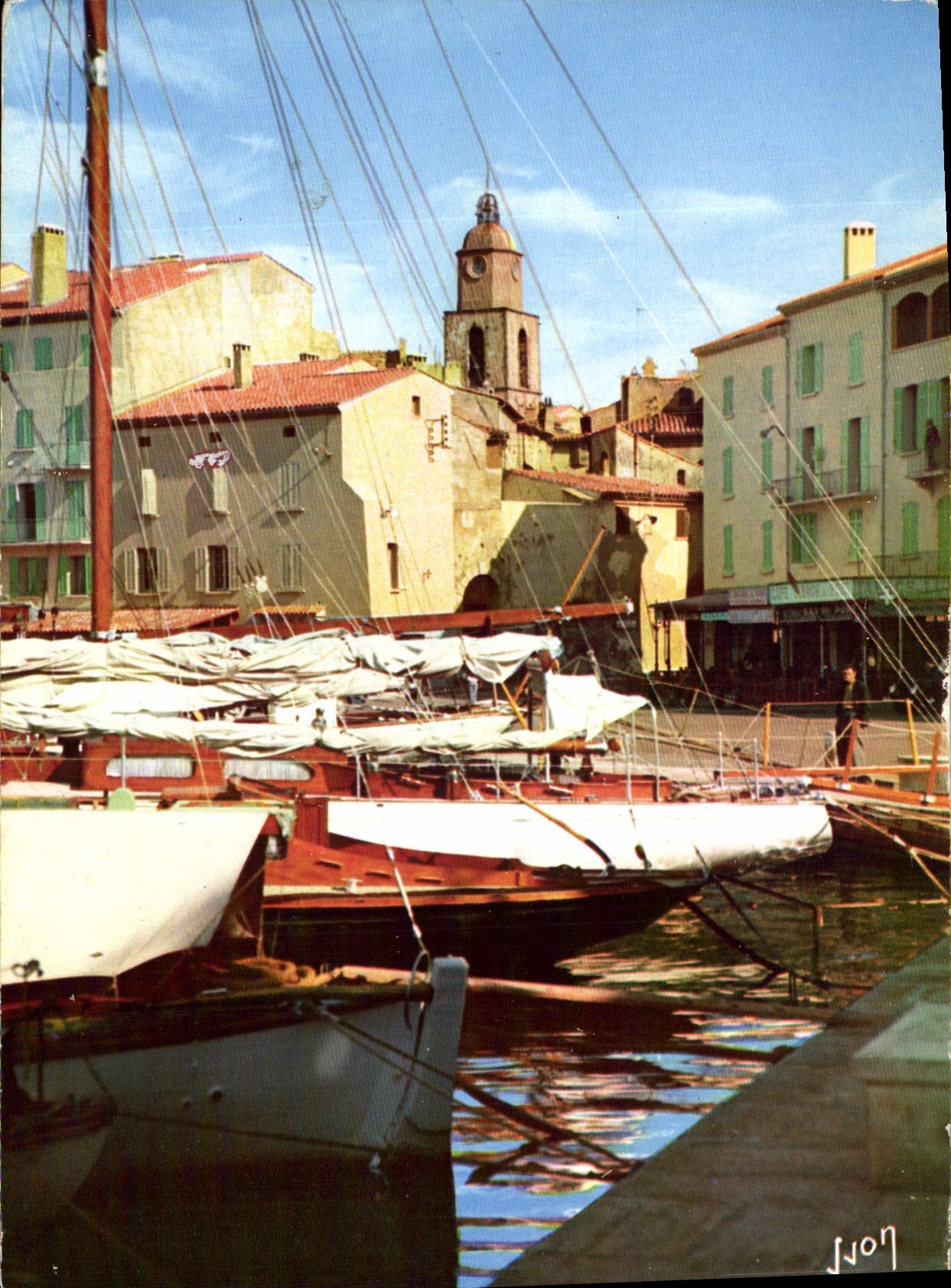 POSTAL MODERNA colores y luz de Francia la dimensión de los barcos azules santos de Tropez