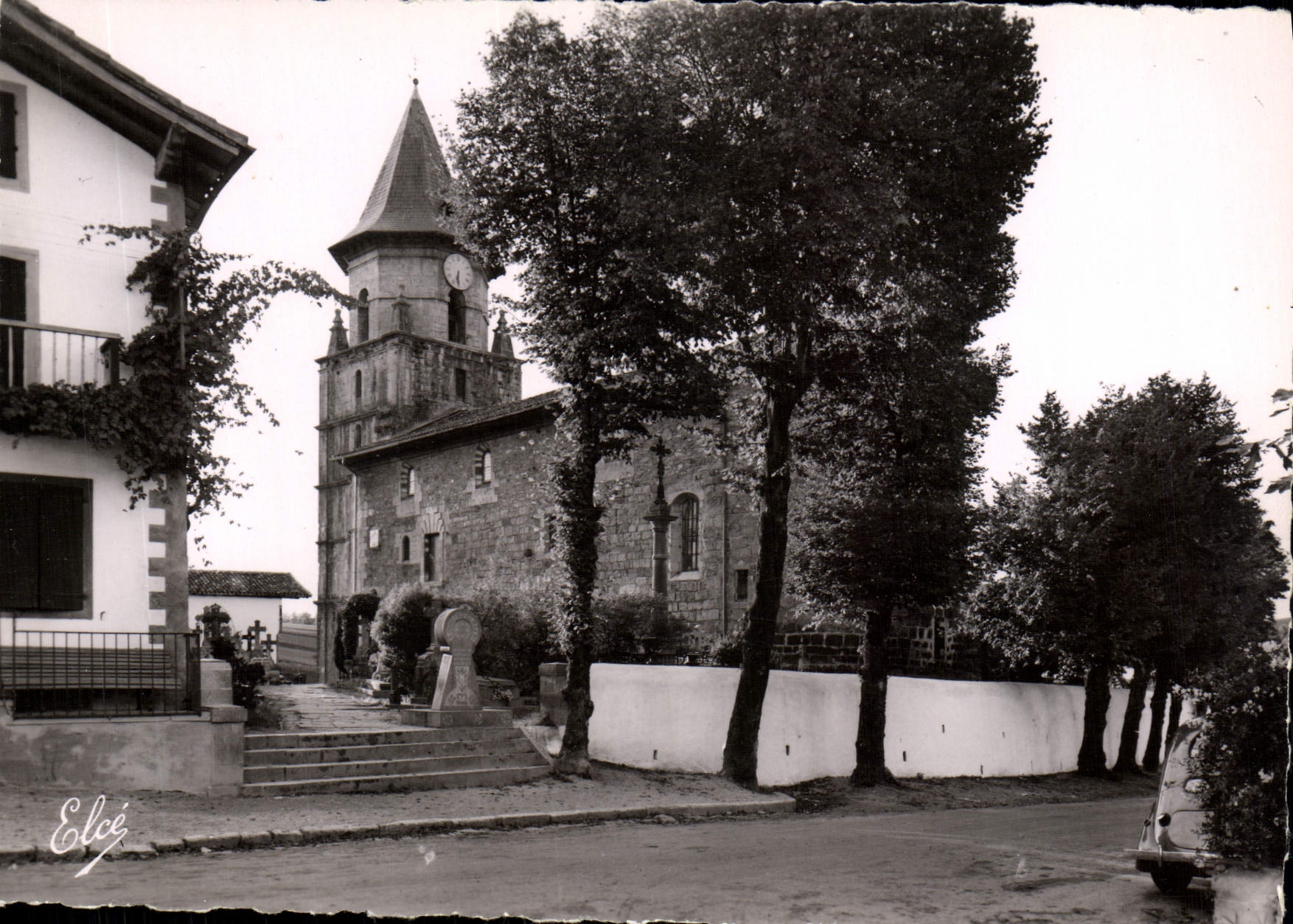 MODERN CARD Pays Basque the Church D' Ainhoa And the Road Towards Sare
