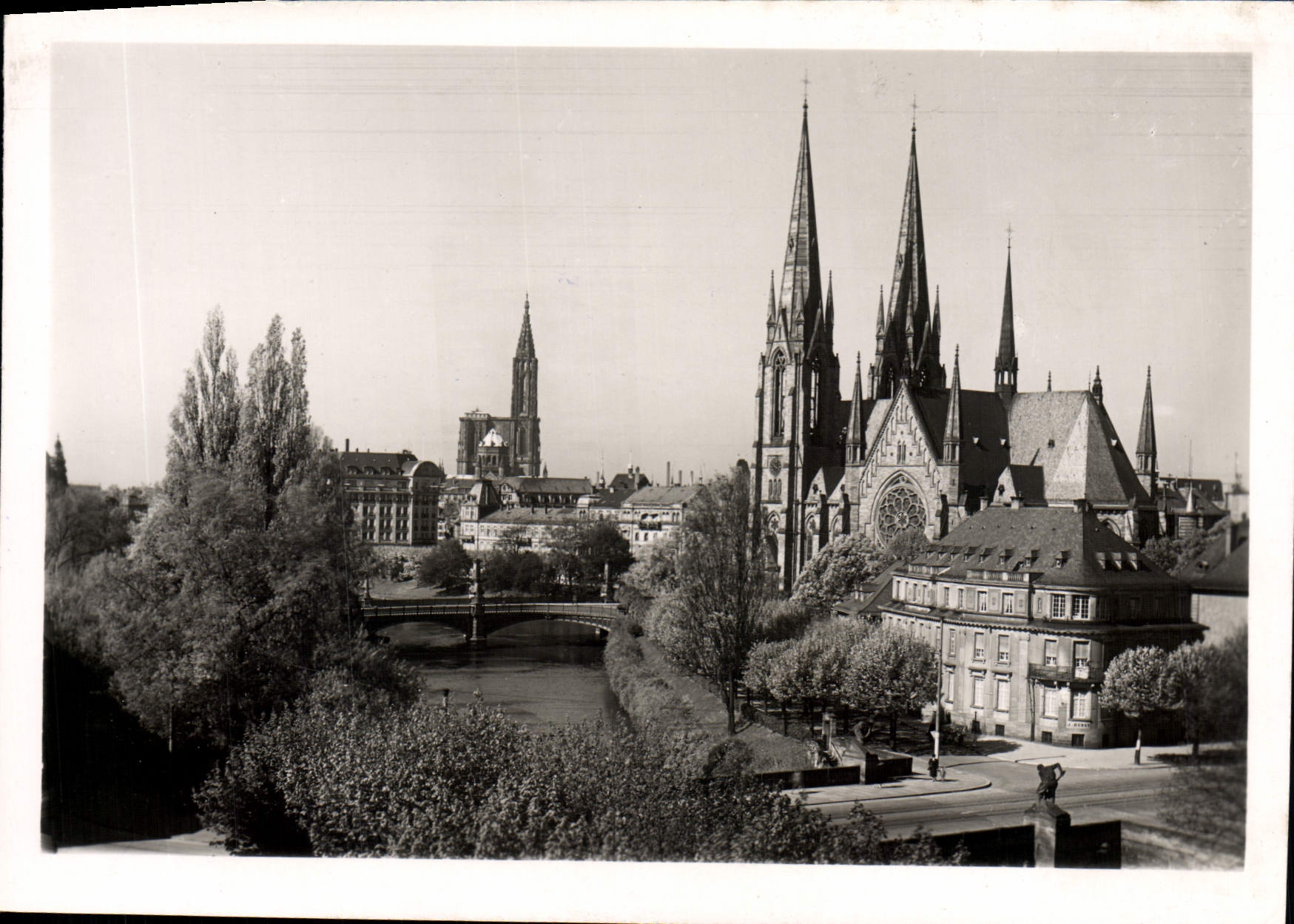 MODERN CARD Strasbourg Church Saint Paul And the Cathedral
