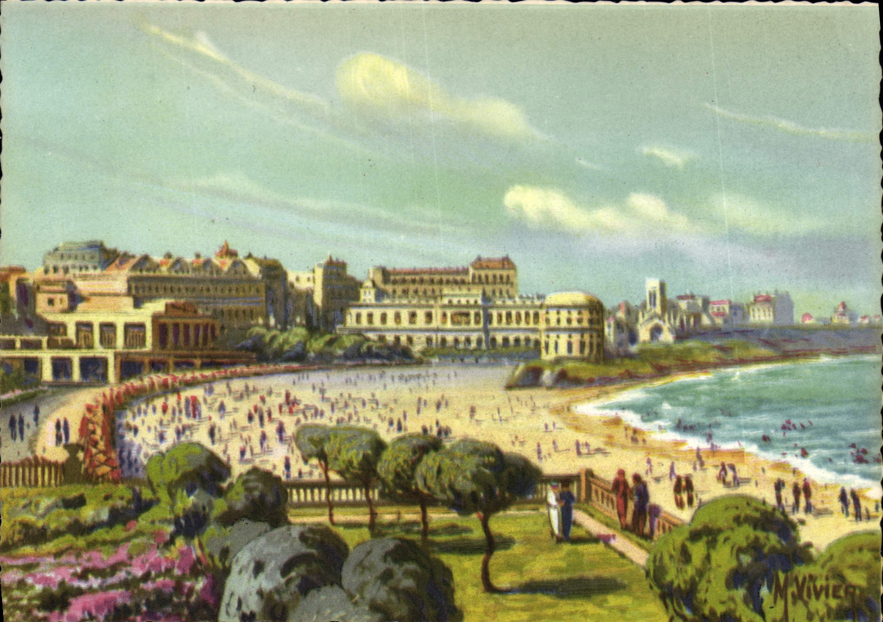 CPM Biarritz La Grande Plage Vivier